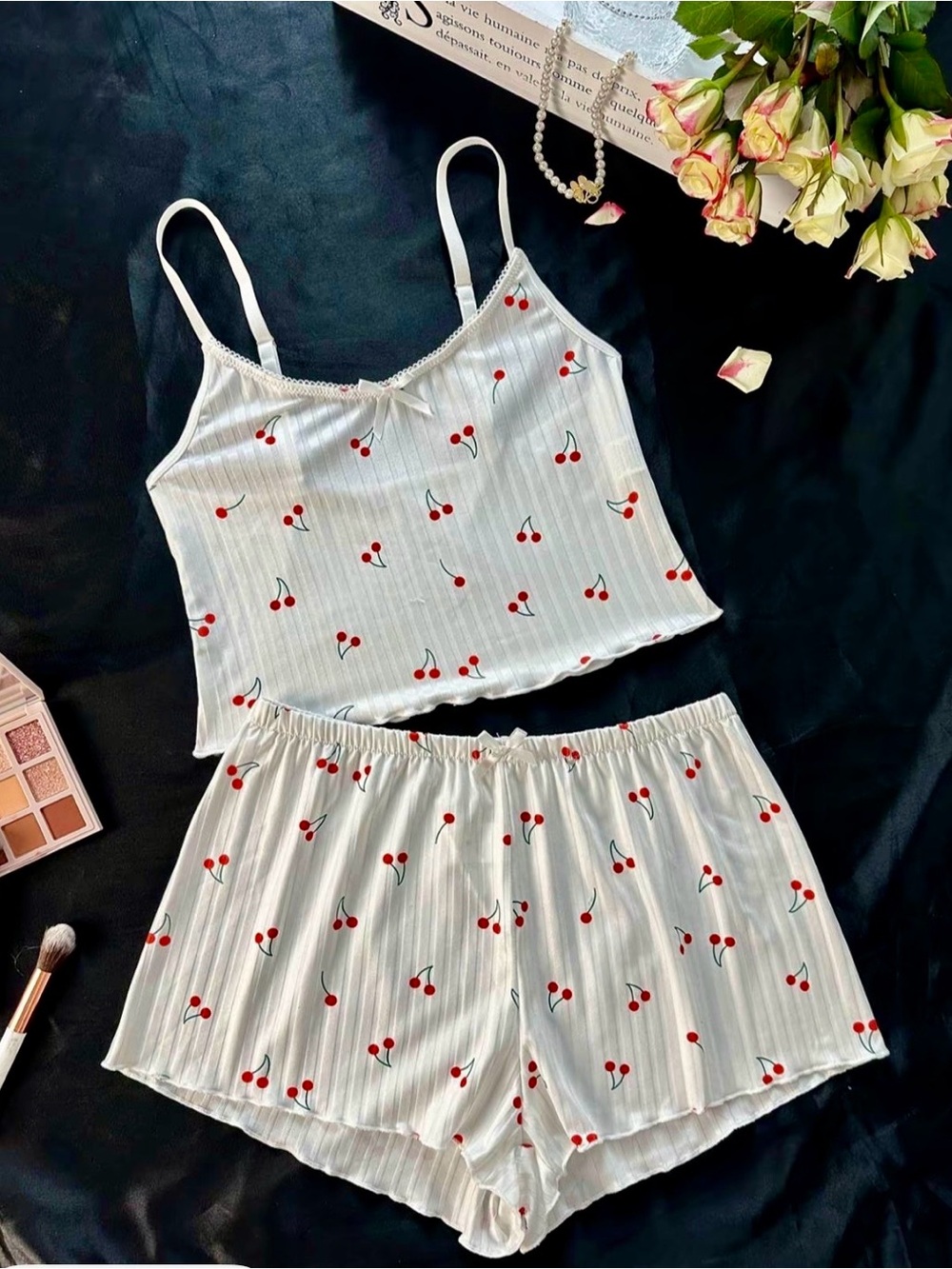 CHERRY PRINT 🍒 CAMI & SHORTS SET XL CUTE LOUNGE